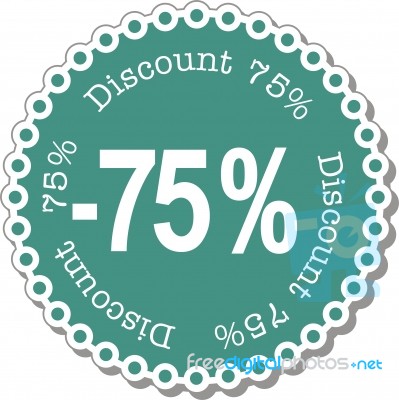 Discount Seventy Five Percent Stock Image