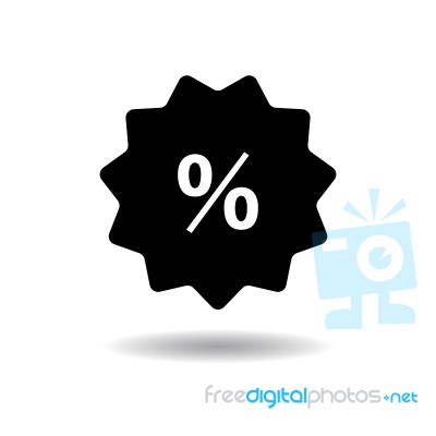 Discount Sticker With Percentage Icon  Illustration Eps10 On White Background Stock Image