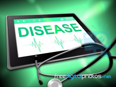 Disease Tablet Means Sick Disorder And Tablets Stock Image