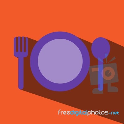 Dish Spoon  Icon Stock Image