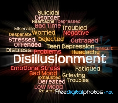 Disillusionment Word Means World Weary And Cynical Stock Image