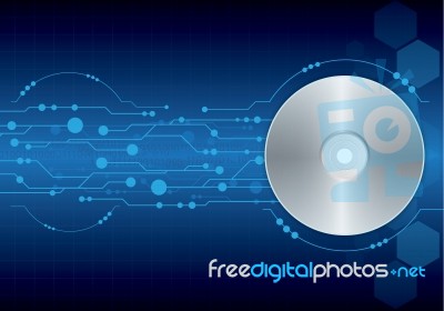 Disk And Technology Background Stock Image