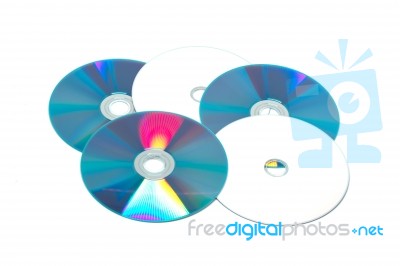 Disk Dvd Cd On White Background Stock Photo