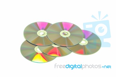 Disk Dvd Cd On White Background Stock Photo