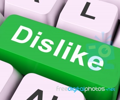 Dislike Key Means Hate Or Loathe
 Stock Image