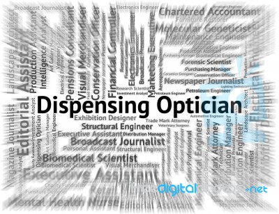 Dispensing Optician Represents Eye Doctor And Career Stock Image