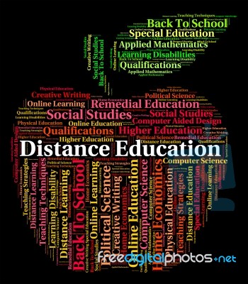 Distance Education Words Meaning Correspondence Courses And Studying Stock Image