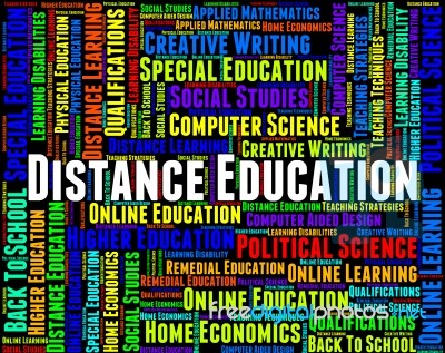 Distance Education Words Means Correspondence Course And Develop… Stock Image