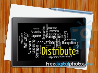 Distribute Word Shows Supply Chain 3d Illustration Stock Image