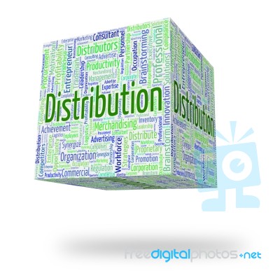 Distribution Word Indicates Supplying Text And Distribute Stock Image