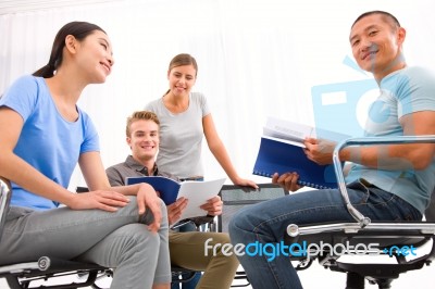 Diverse Confident Business People In Office Stock Photo