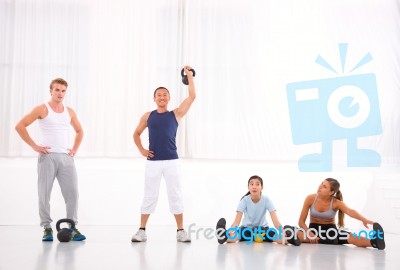 Diverse Group Of People In Gym Stock Photo