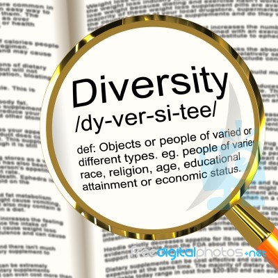 Diversity Definition Magnifier Stock Image