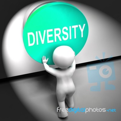 Diversity Pressed Means Variety Difference Or Multi-cultural Stock Image