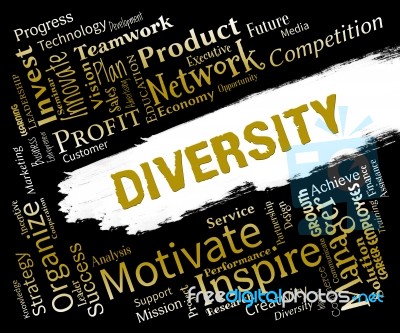 Diversity Words Indicate Difference Diversity And Variety Stock Image