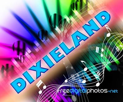 Dixieland Music Represents New Orleans Jazz And Acoustic Stock Image