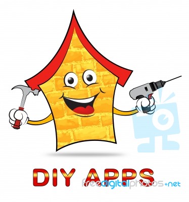 Diy Apps Shows Do It Yourself And Application Stock Image