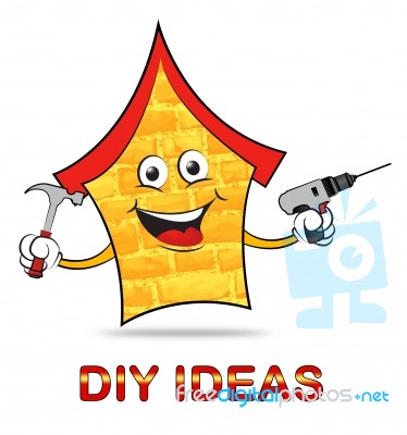 Diy Ideas Indicates Do It Yourself And Renovation Stock Image