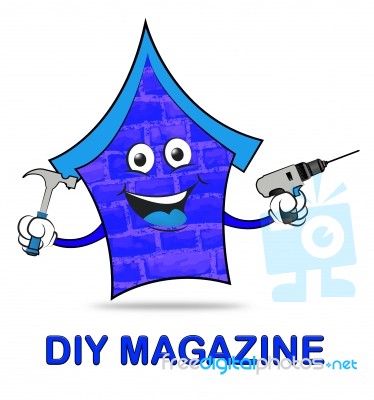 Diy Magazine Indicates Do It Yourself And Building Stock Image