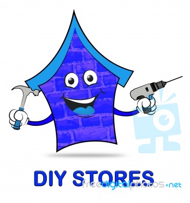 Diy Stores Represents Do It Yourself 3d Illustration Stock Image