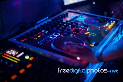 Dj's Music Equipment Stock Photo