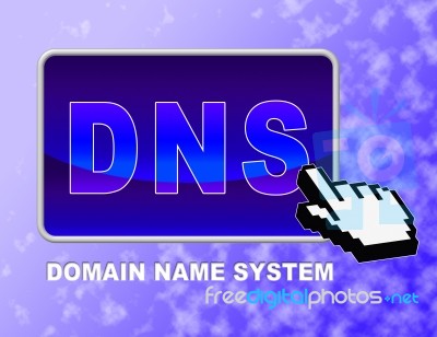 Dns Button Shows Domain Name Server And Click Stock Image