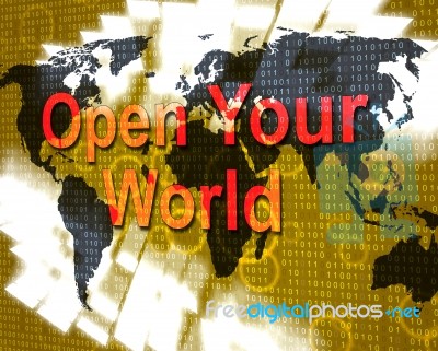 Do It Now Means Open Your World And Inspire Stock Image