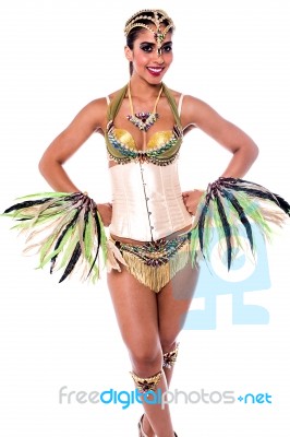 Do You Like My Carnival Costume ? Stock Photo