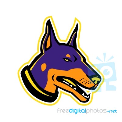 Doberman Pinscher Dog Mascot Stock Image