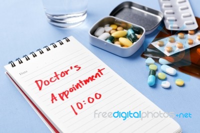 Doctor Appointment Note Stock Photo