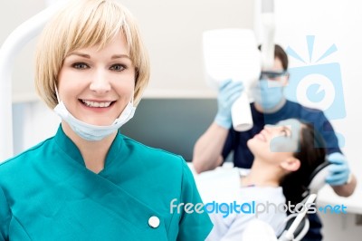 Doctor Examined By Dental X-ray Stock Photo