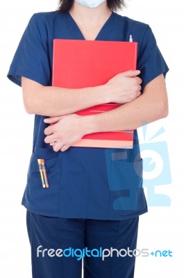 Doctor Holding Folder Stock Photo