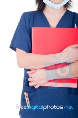 Doctor Holding Folder Stock Photo