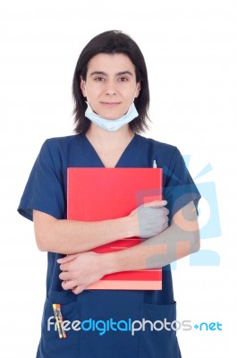 Doctor Holding Folder Stock Photo