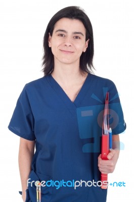 Doctor Holding Folder Stock Photo