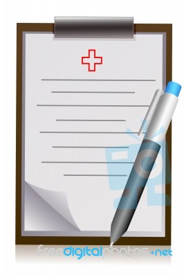 Doctor Letter Pad With Pen Stock Image