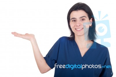 Doctor Showing Copy Space Stock Photo