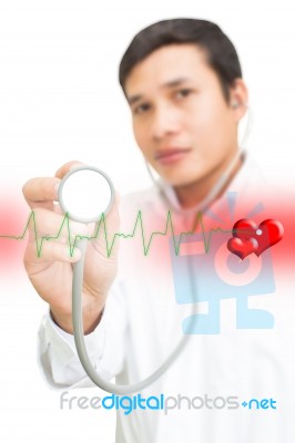 Doctor Showing Stethoscope Stock Photo