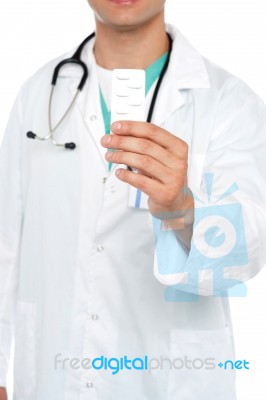 Doctor Showing Tablets Stock Photo