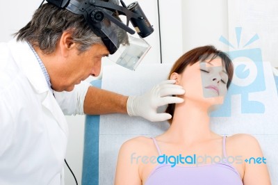  Doctor Testing A Patient Stock Photo