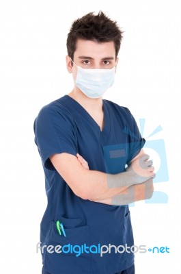 Doctor Wearing Mask Stock Photo