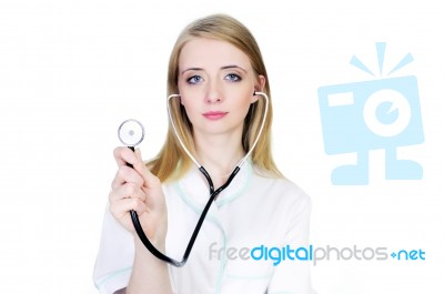 Doctor With Stethoscope Stock Photo