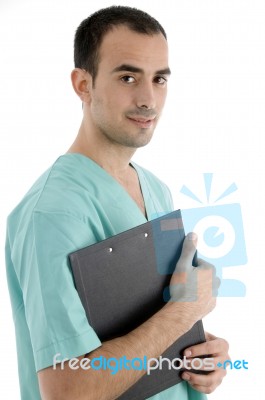 Doctor With Writing Pad Stock Photo