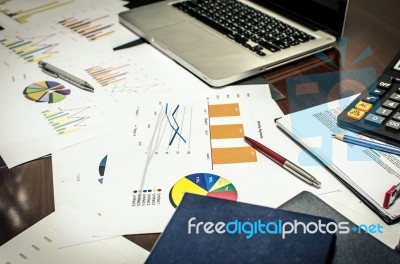 Documents Business Graph Stock Photo