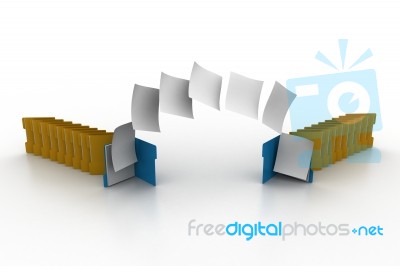 Documents Moving One Folder To Another Stock Image