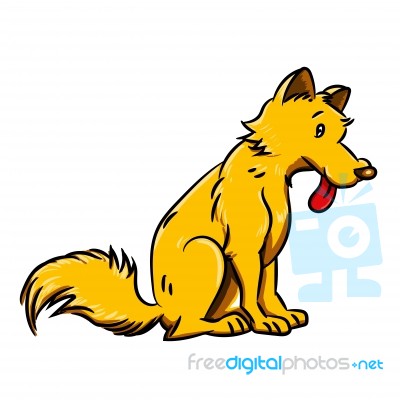 Dog Cartoon On White Background -  Illustration Stock Image