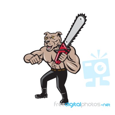 Dog Lumberjack Tree Surgeon Arborist Chainsaw Cartoon Stock Image