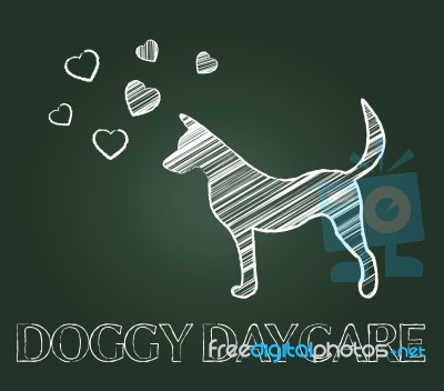 Doggy Daycare Indicates Pedigree Childcare And Preschool Stock Image