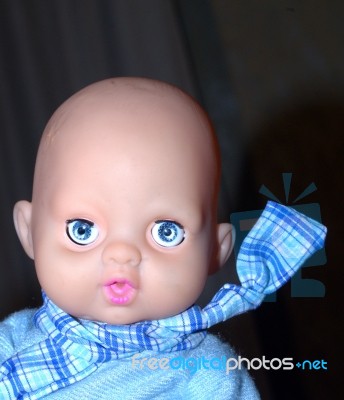 Doll Anxious Face Stock Photo