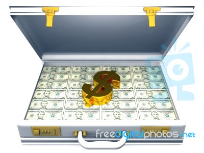 Dollar And Briefcase Stock Image